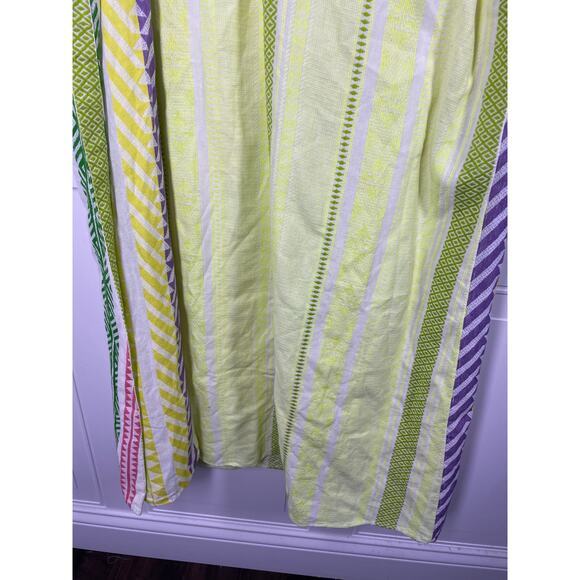 Ulla Popken, Size 20/22, Bright Yellow w/ Colorful Trim Maxi Dress, Plus Size - Picture 5 of 8